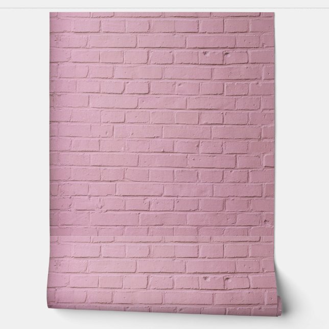 ROZE BAKSTENEN BEHANG (Afrollen)