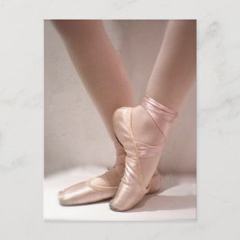 Roze baletslippers briefkaart
