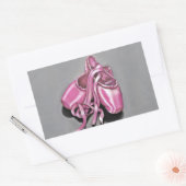 Roze baletslippers rechthoekige sticker (Envelop)