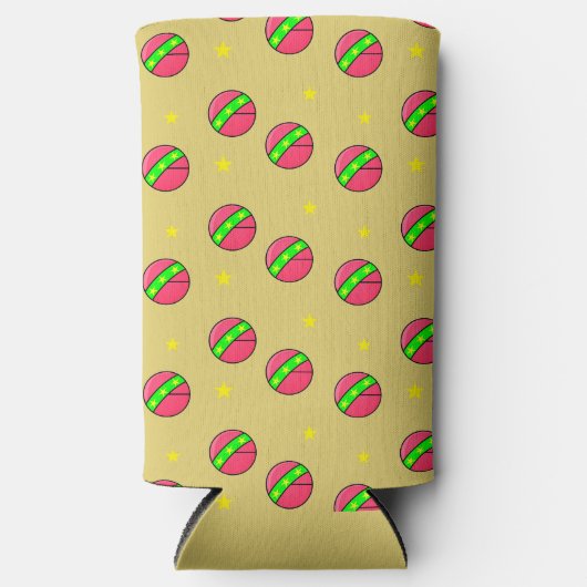 Roze ballen en sterren bruin (Voorkant)