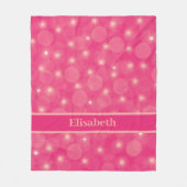 roze ballen en sterren personalisiere fleece deken (Voorkant)