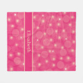 roze ballen en sterren personalisiere fleece deken (Voorkant (Horizontaal))