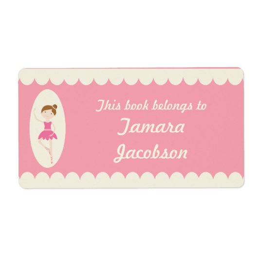 Roze Ballerina 1 Bookplate Labels (Voorkant)
