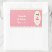 Roze Ballerina 1 Rechthoek Stickers (Tas)