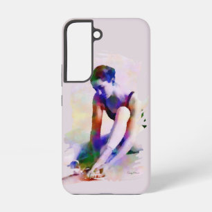 Roze Ballerina Aquarel HedenDaagse Kunst Samsung Galaxy Hoesje