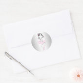  Roze Ballerina Baby shower Sticker (Envelop)