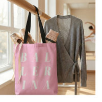 Roze Ballerina Balletdansers Typografie Ontwerp