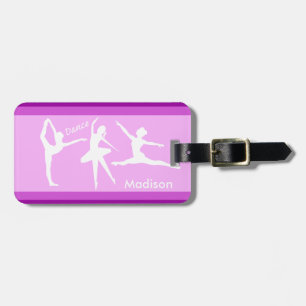 Roze Ballerina Custom Ballet Bagagelabel