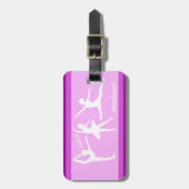 Roze Ballerina Custom Ballet Bagagelabel (Voorkant verticaal)