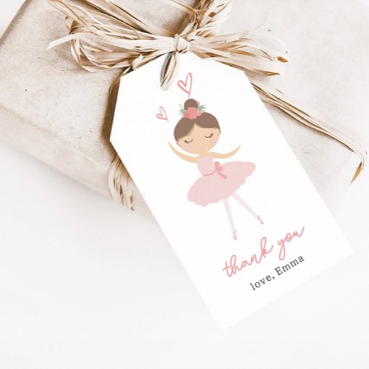 Roze Ballerina Dank je Cadeaulabel