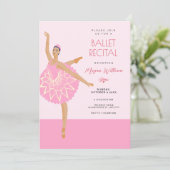 Roze Ballerina dans ballet recital Kaart (Staand voorkant)
