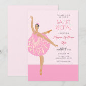 Roze Ballerina dans ballet recital Kaart (Voorkant / Achterkant)