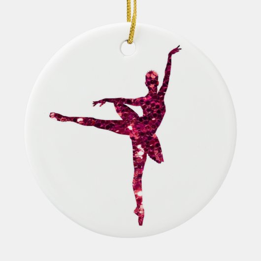 Roze Ballerina, eenzijdig (voeg je eigen bericht t Keramisch Ornament (Voorkant)