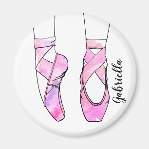 Roze ballerina gepersonaliseerd ballet magneet