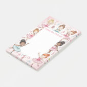 Roze Ballerina Gepersonaliseerde Mitswa Note Pad (Schuin)