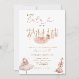 Roze Ballerina Hangen Kleren Baby Borrel Kaart