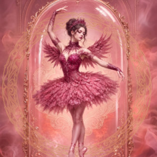 Roze ballerina in glazen stolp - Decoupage -inpakp Inpakpapier Vel