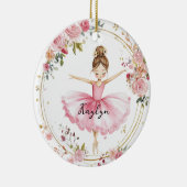 Roze Ballerina Keramisch Ornament (Rechts)