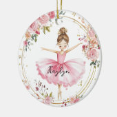 Roze Ballerina Keramisch Ornament (Links)