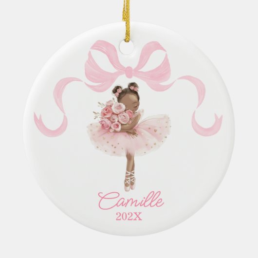 Roze Ballerina Kerst Ornament Keepsake (Achterkant)