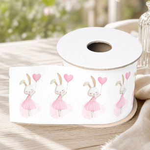Roze Ballerina Konijn Grosgrain Lint