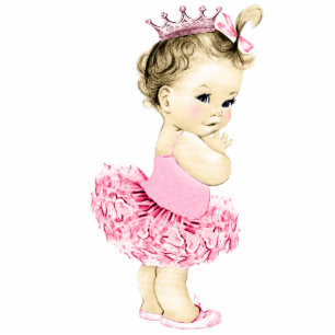  Roze Ballerina Princess Baby Meisje Douche Staand Fotobeeldje