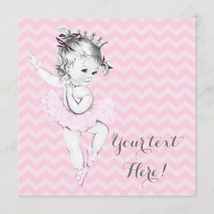 Roze Ballerina Prinses Baby Shower Kaart