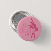 Roze Ballerina Silhouette Ballet Dance Ronde Button 3,2 Cm (Voorkant /achterkant)