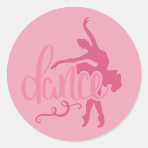 Roze Ballerina Silhouette Ballet Dance Ronde Sticker
