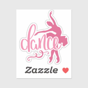 Roze Ballerina Silhouette Ballet Dance Sticker