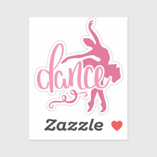 Roze Ballerina Silhouette Ballet Dance Sticker (Vel)