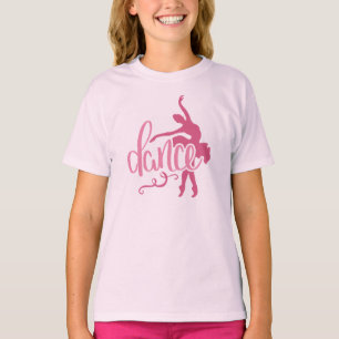 Roze Ballerina Silhouette Ballet Dance T-shirt