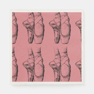 Roze Ballerina Slippers Ballet Paper Napkins Servetten