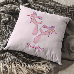 Roze Ballerina Slippers Elegante Danskunst Kussen