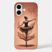 Roze Ballerina Splash Custom Initialen Ballet Case-Mate iPhone Case (Achterkant)