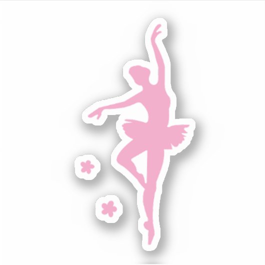 roze ballerina sticker (Voorkant)