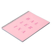Roze Ballerina Text Design for Ballet Dancers Notitieboek (Linkerzijde)