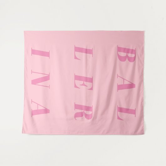 Roze Ballerina Text Design for Ballet Dancers Wandkleed (Voorkant (horizontaal))