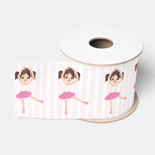 Roze Ballerina thema Verjaardagsfeestje Grosgrain Lint