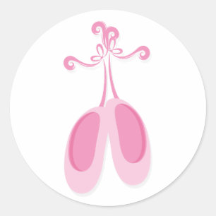 Roze Ballerina Verjaardagsfeestje Ronde Sticker