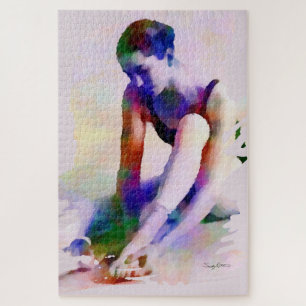 Roze Ballerina Waterverf Hedendaagse Kunst Legpuzzel