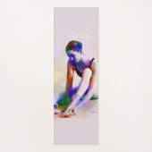 Roze Ballerina Waterverf Hedendaagse Kunst Yogamat (Voorkant)