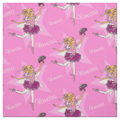 Roze ballerina's dansen aangepaste naam stof (Swatch)