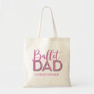 Roze ballet Dad Sparkle Luxe Diamond Tote Bag