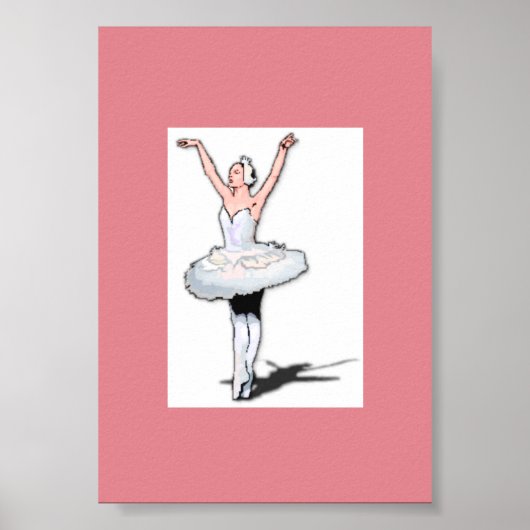 Roze Ballet Dancer Ballerina Poster (Voorkant)
