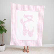 Roze ballet pointe schoen typografie