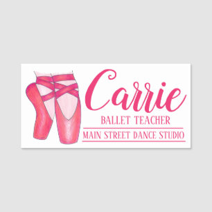 Roze ballet Pointe Toe Shoe Ballerina Dance Studio Naamplaatje