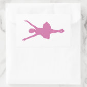 Roze ballet rechthoekige sticker (Tas)