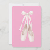 Roze ballet schoenen met strik verjaardag meisjesa kaart (Achterkant)