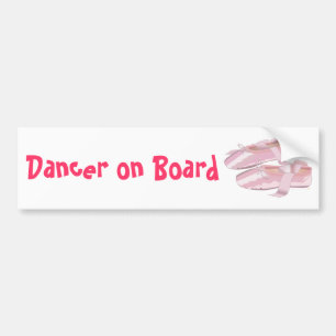 Roze ballet schoenen slippers danser op boord bumpersticker